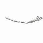 MagnaFlow 22-067 oem grade manifold converter, opposite rear three-quarter view of the turntable spin