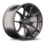 Gunmetal finished alloy wheel with five split-spoke design and center hub cap isolated on white background - APEX Wheels wheel for 18x10.5 ET47 5x120 - Anthracite