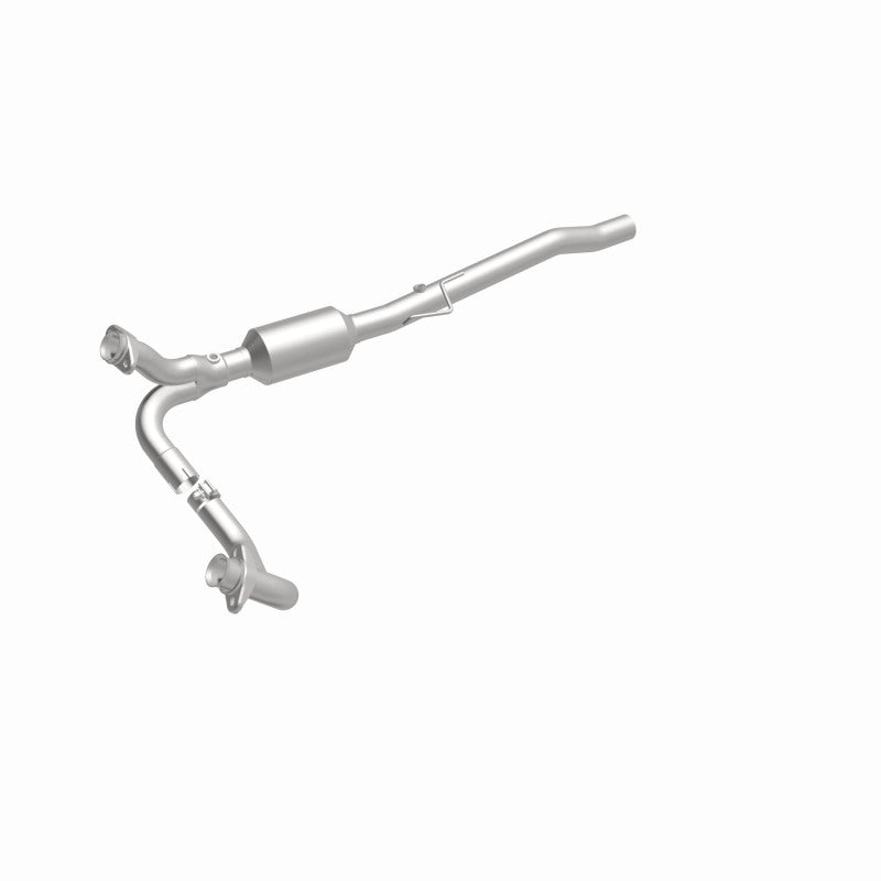 MagnaFlow 4451214 carb direct-fit catalytic converter, front three-quarter view of the turntable spin