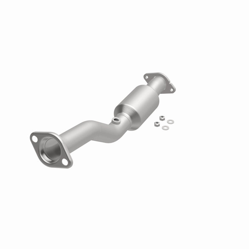 MagnaFlow 52709 oem grade direct-fit catalytic converter, opposite front three-quarter view of the turntable spin