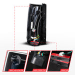 Anzo 07-14 Chevrolet Suburban / 07-14 GMC Yukon Black Full LED Tail Light Plank Style w/ Clear Lens
