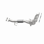 MagnaFlow 52443 oem grade manifold converter, opposite rear three-quarter view of the turntable spin