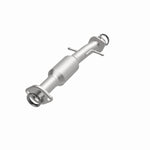MagnaFlow 21-097 oem grade direct-fit catalytic converter, opposite front three-quarter view of the turntable spin