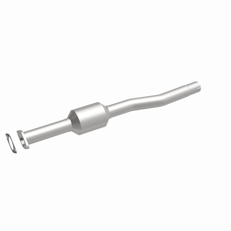 MagnaFlow 5592804 carb direct-fit catalytic converter, front three-quarter view of the turntable spin