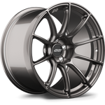 Gunmetal forged aluminum wheel with ten-spoke design, center cap, and visible bolt holes on clean white background - APEX Wheels wheel for 19x11 ET22 5x112 - Anthracite