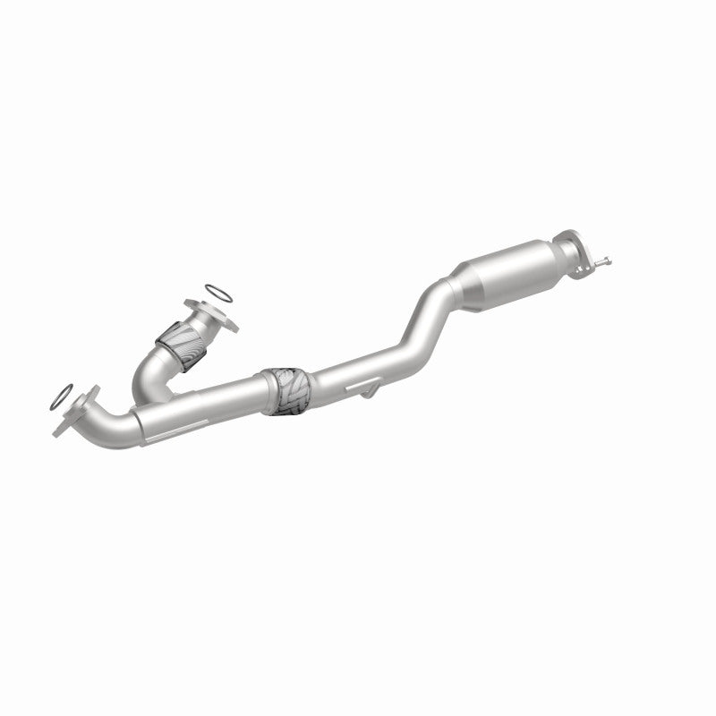 MagnaFlow 5592852 carb direct-fit catalytic converter, front three-quarter view of the turntable spin