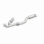 MagnaFlow 5592852 carb direct-fit catalytic converter, front three-quarter view of the turntable spin
