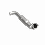 MagnaFlow 5551520 carb direct-fit catalytic converter, front three-quarter view of the turntable spin