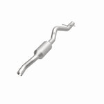 MagnaFlow 4451637 carb direct-fit catalytic converter, opposite front three-quarter view of the turntable spin