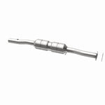 MagnaFlow 55324 hm grade direct-fit catalytic converter, opposite rear three-quarter view of the turntable spin