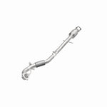 MagnaFlow 52906 oem grade direct-fit catalytic converter, opposite front three-quarter view of the turntable spin