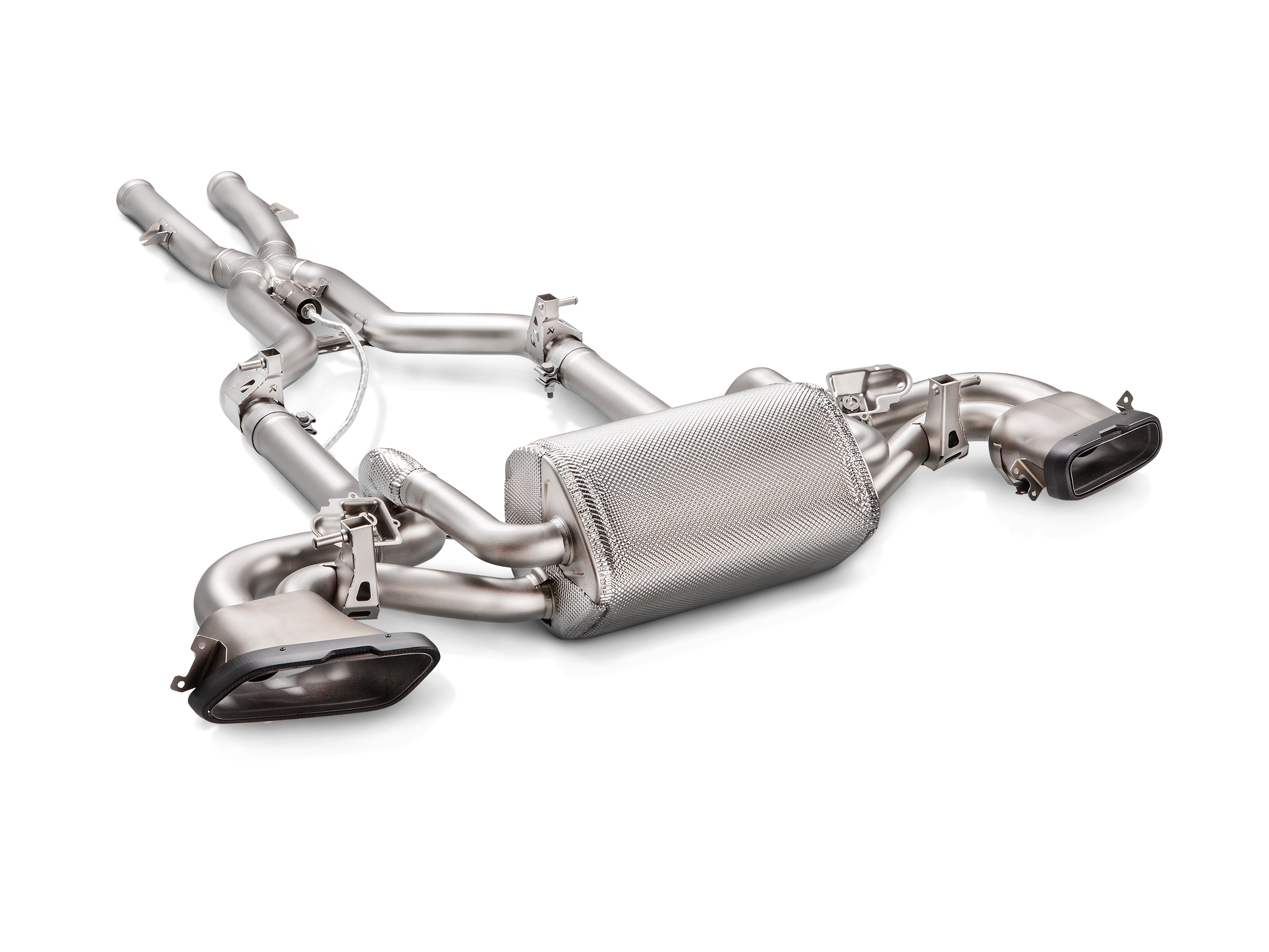 Akrapovic Mercedes-AMG GT Roadster Evolution Line Cat Back (Titanium) w/Carbon Fiber Tips S-ME/TI/1H/1 for Mercedes-Benz AMG GT / GT S / GT C Coupe C190 2016-2021, side view