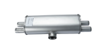 Remus 8Y S3 Sport Cat-Back Exhaust Sedan, center rear silencer with side outlets and center inlet