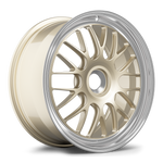 Gold finished alloy wheel with polished silver lip and multi-spoke design on white background - APEX Wheels wheel for 20x9 ET47 PSCL - Gloss Motorsport Gold - Machined Lip