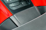 Capristo carbon fiber engine bonnet top cover on a red Ferrari F8
