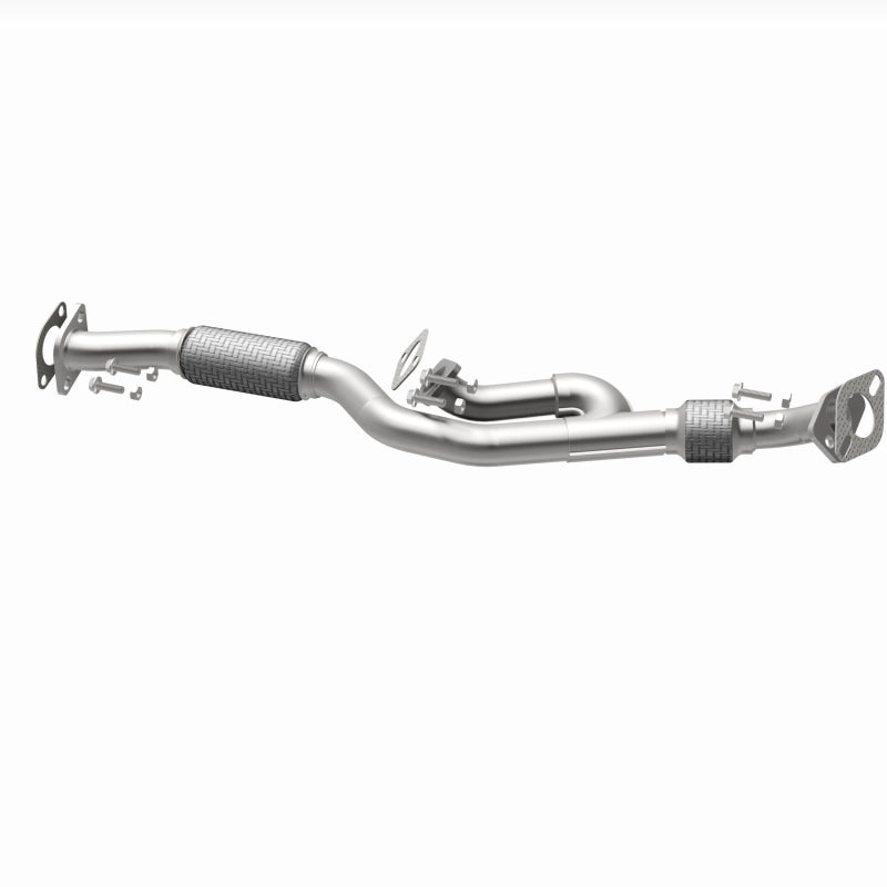 BRExhaust 107-0131 exhaust pipe, opposite rear three-quarter view of the turntable spin