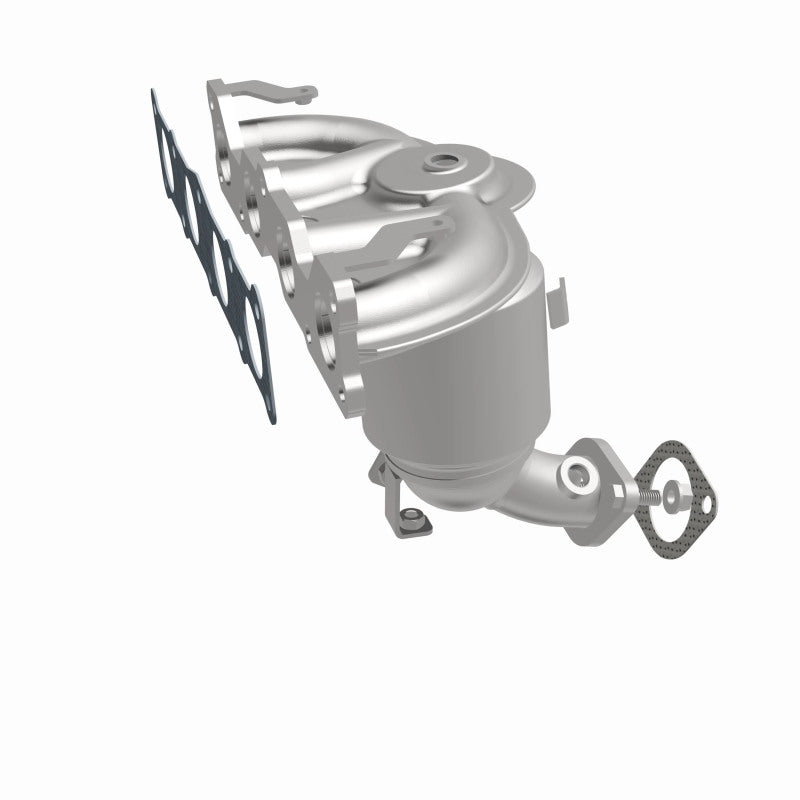 MagnaFlow 5582998 carb manifold converter, front three-quarter view of the turntable spin