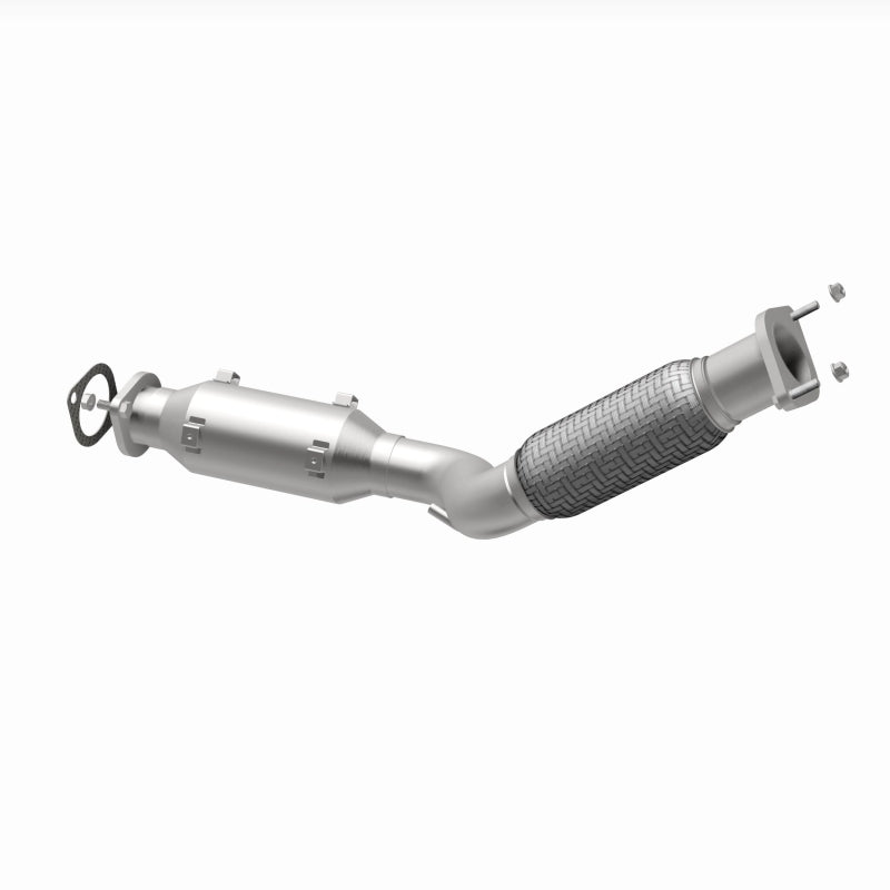 MagnaFlow 280396 oem grade direct-fit catalytic converter, opposite rear three-quarter view of the turntable spin