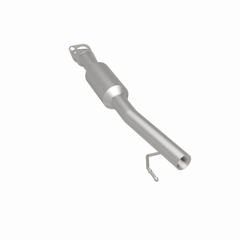 MagnaFlow 5571662 carb direct-fit catalytic converter, rear three-quarter view of the turntable spin