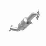 MagnaFlow 5411015 carb direct-fit catalytic converter, opposite rear three-quarter view of the turntable spin