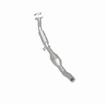 MagnaFlow 5561526 carb direct-fit catalytic converter, rear three-quarter view of the turntable spin