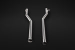 Capristo mid-pipes for Mercedes-AMG CLS63 C218 valved exhaust, pair of polished stainless pipes
