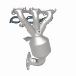 MagnaFlow 5531388 carb manifold converter, rear three-quarter view of the turntable spin