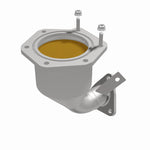 MagnaFlow 5582128 carb direct-fit catalytic converter, opposite front three-quarter view of the turntable spin