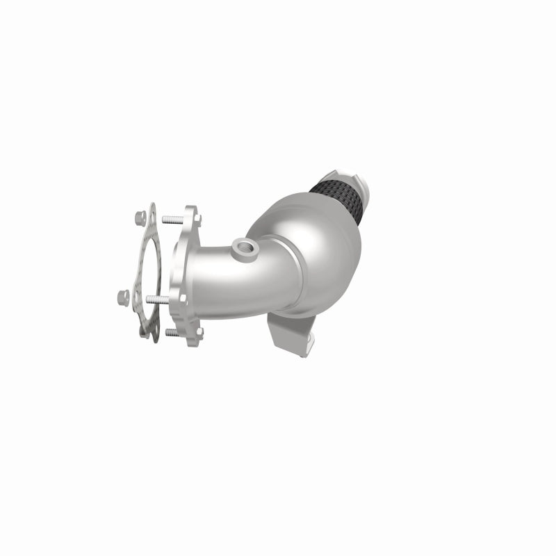 MagnaFlow 280255 oem grade direct-fit catalytic converter, side view of the turntable spin