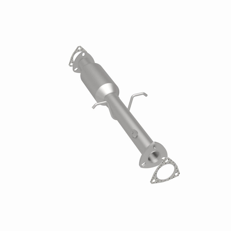 MagnaFlow 4481226 carb direct-fit catalytic converter, rear three-quarter view of the turntable spin