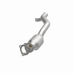 MagnaFlow 5592595 carb direct-fit catalytic converter, opposite front three-quarter view of the turntable spin