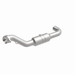 MagnaFlow 5551428 carb direct-fit catalytic converter, front three-quarter view of the turntable spin