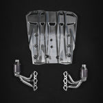Capristo headers with 250 cell sport cats and carbon engine cover for Porsche 991.2 GT3 RS