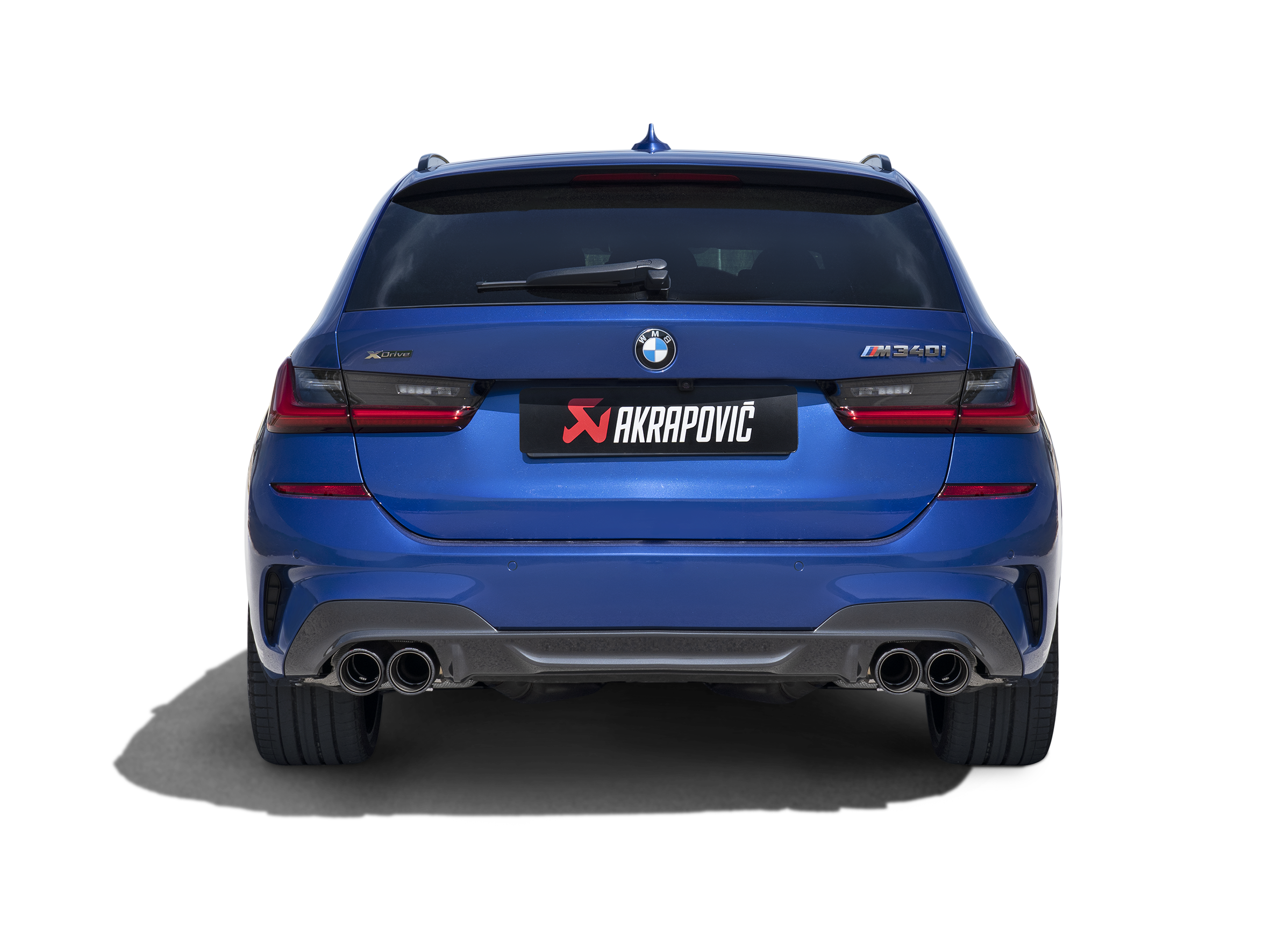 Akrapovic BMW M340i (G20) Slip-On Line (Titanium) (Requires BMW Part #18308686640) S-BM/T/30H for BMW M340i G20 2020-2027, side view