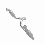 MagnaFlow 4651711 carb direct-fit catalytic converter, front three-quarter view of the turntable spin