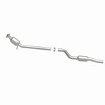 MagnaFlow 5561448 carb direct-fit catalytic converter, side view of the turntable spin