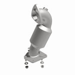 MagnaFlow 4561761 carb direct-fit catalytic converter, front three-quarter view of the turntable spin