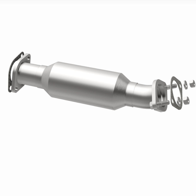 MagnaFlow 5592426 carb direct-fit catalytic converter, opposite rear three-quarter view of the turntable spin