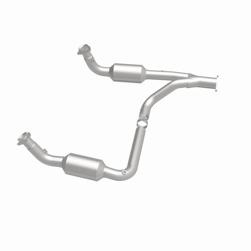 MagnaFlow 4451420 carb direct-fit catalytic converter, side view of the turntable spin