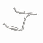 MagnaFlow 4451420 carb direct-fit catalytic converter, side view of the turntable spin