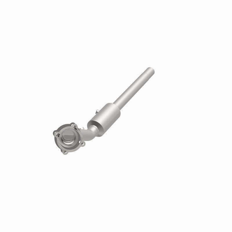 MagnaFlow 52382 oem grade direct-fit catalytic converter, opposite front three-quarter view of the turntable spin