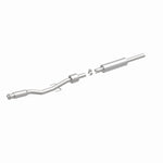 MagnaFlow 5571029 carb direct-fit catalytic converter, front three-quarter view of the turntable spin
