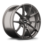 Gunmetal grey alloy wheel with ten-spoke design and black center cap on clean white background - APEX Wheels wheel for 18x11 ET52 5x114.3 - Anthracite