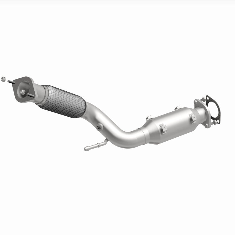 MagnaFlow 280396 oem grade direct-fit catalytic converter, front three-quarter view of the turntable spin