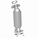 MagnaFlow 5582445 carb direct-fit catalytic converter, rear three-quarter view of the turntable spin