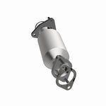 MagnaFlow 5582665 carb direct-fit catalytic converter, rear three-quarter view of the turntable spin