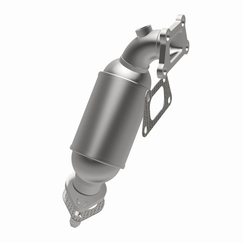 MagnaFlow 23-277 oem grade direct-fit catalytic converter, opposite side view of the turntable spin