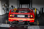Red Ferrari F40 on dyno with Capristo exhaust