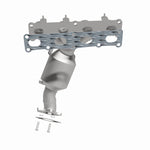 MagnaFlow 5451158 carb manifold converter, side view of the turntable spin