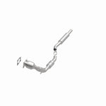 MagnaFlow 551522 carb direct-fit catalytic converter, opposite front three-quarter view of the turntable spin